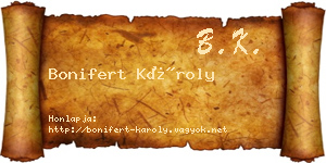 Bonifert Károly névjegykártya