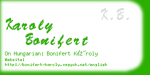 karoly bonifert business card